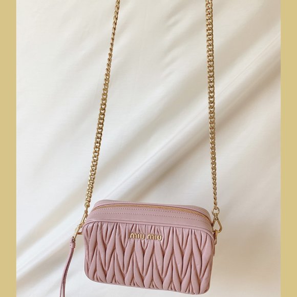 Miu Miu Orchidea Matelasse Leather Crossbody Camera Bag - Picture 3 of 12